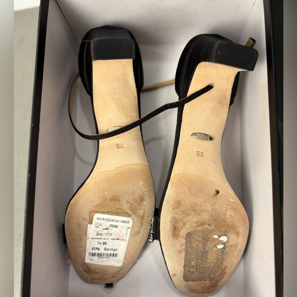9.5 Badgley Mischka black, rhinestone heels - Picture 4 of 4